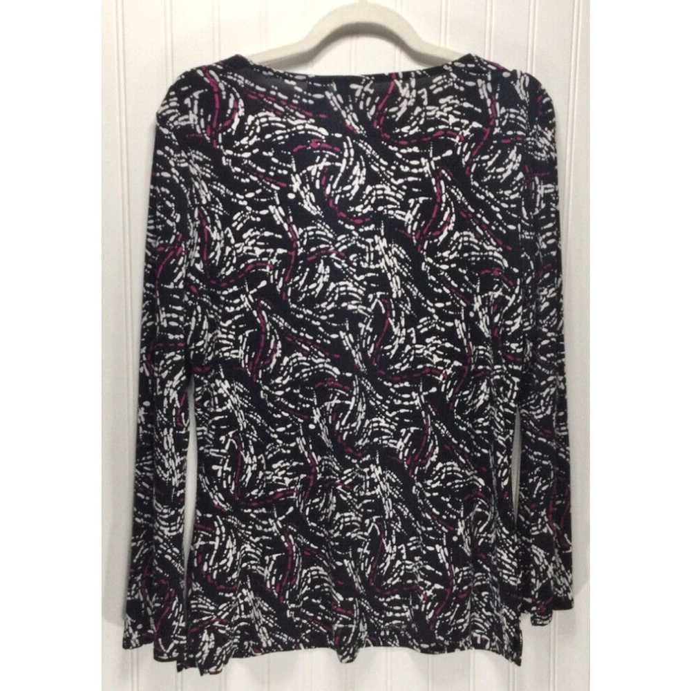 Vintage CHICO’S Sz 2 Womens Size L Black Print To… - image 2