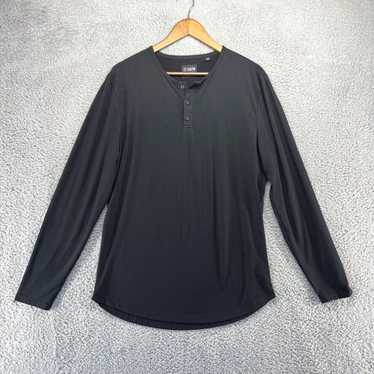 Cuts Cuts Shirt Mens Large Black Curved Hem Henle… - image 1