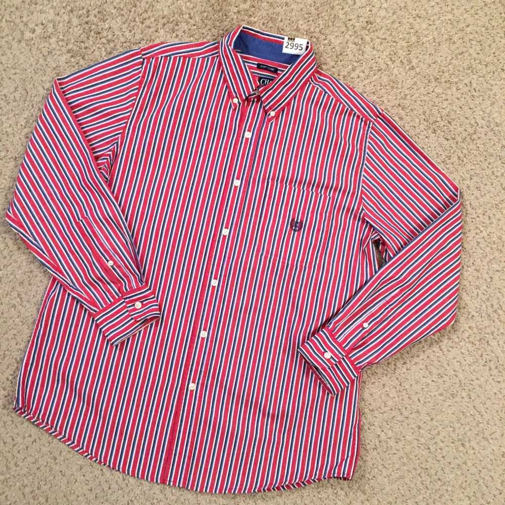 Chaps Chaps Button Up Shirt Mens Medium Red Blue … - image 2