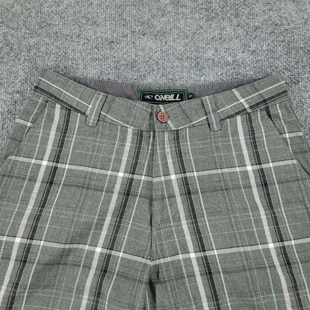 Vintage O'Neill Shorts Men Size 32 Gray Plaid Chi… - image 2