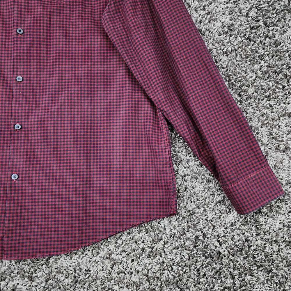 Vintage Calibrate Mens Red Plaid Long Sleeve Non … - image 2