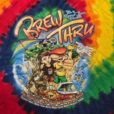 Vintage Brew Thru Tie Dye T-Shirt Outer Banks OBX 