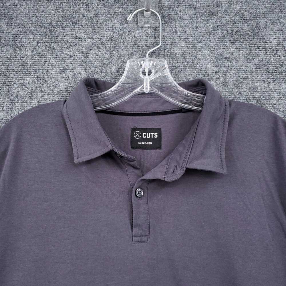 Cuts Cuts Polo Shirt Mens L Large Gray Curve Hem … - image 3