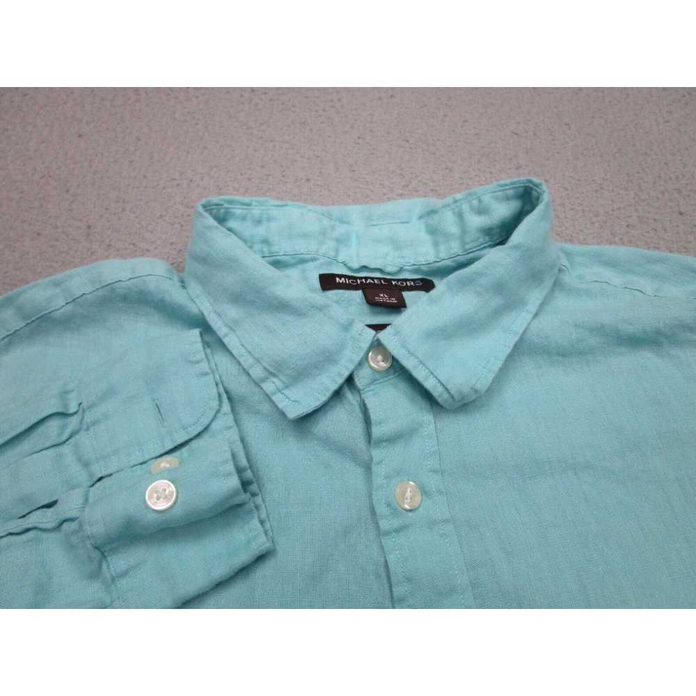 Michael Kors Michael Kors Shirt Men XL Blue Aqua … - image 3