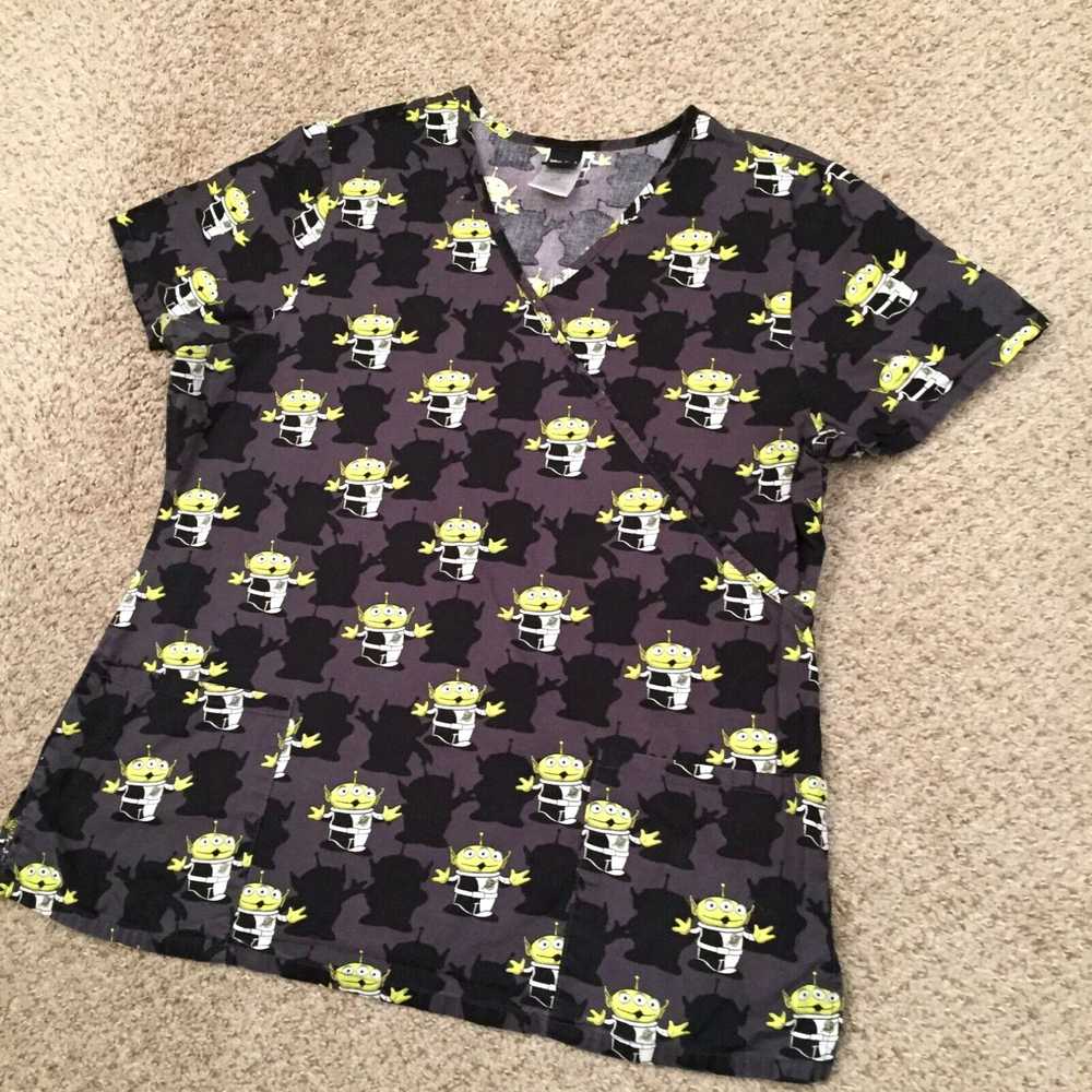 Disney Disney Pixar Scrub Top Womens Large Gray P… - image 2