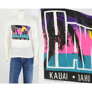 Vintage 80s Vintage Mens XL Hawaii Graphic T Shir… - image 1