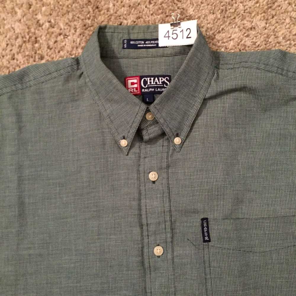 Chaps Chaps Shirt Mens Large Green Plaid Long Sle… - image 3