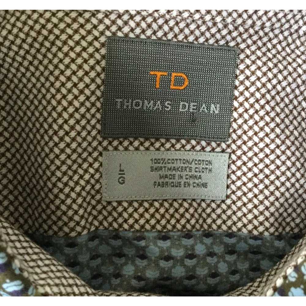 Vintage THOMAS DEAN Men's Size L Brown Blue Geome… - image 3