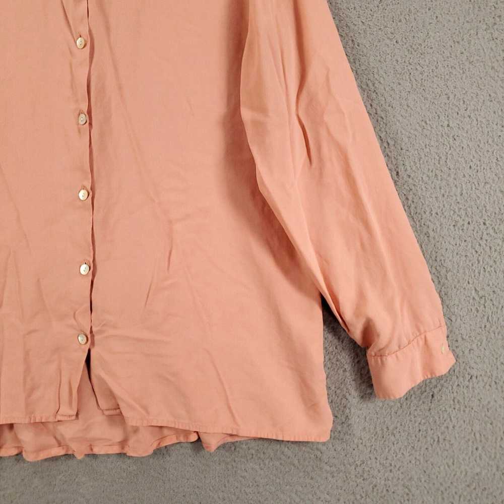 Vintage J Jill Silk Blouse Womens Large Peach Pin… - image 2