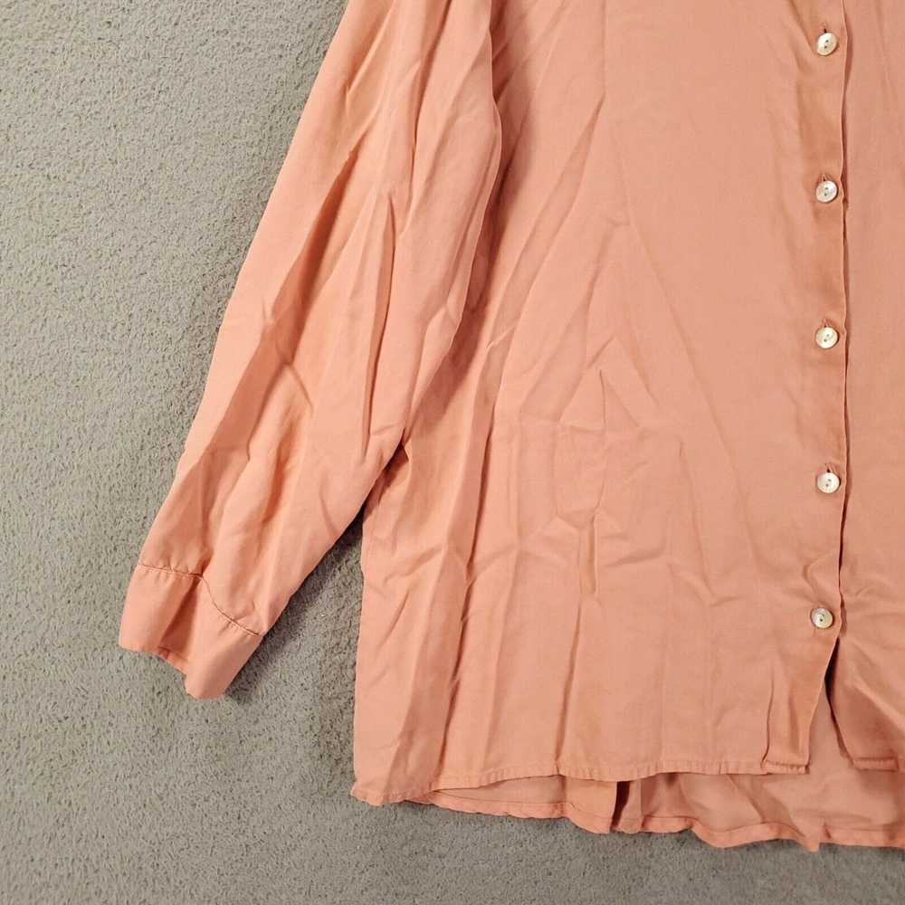 Vintage J Jill Silk Blouse Womens Large Peach Pin… - image 3