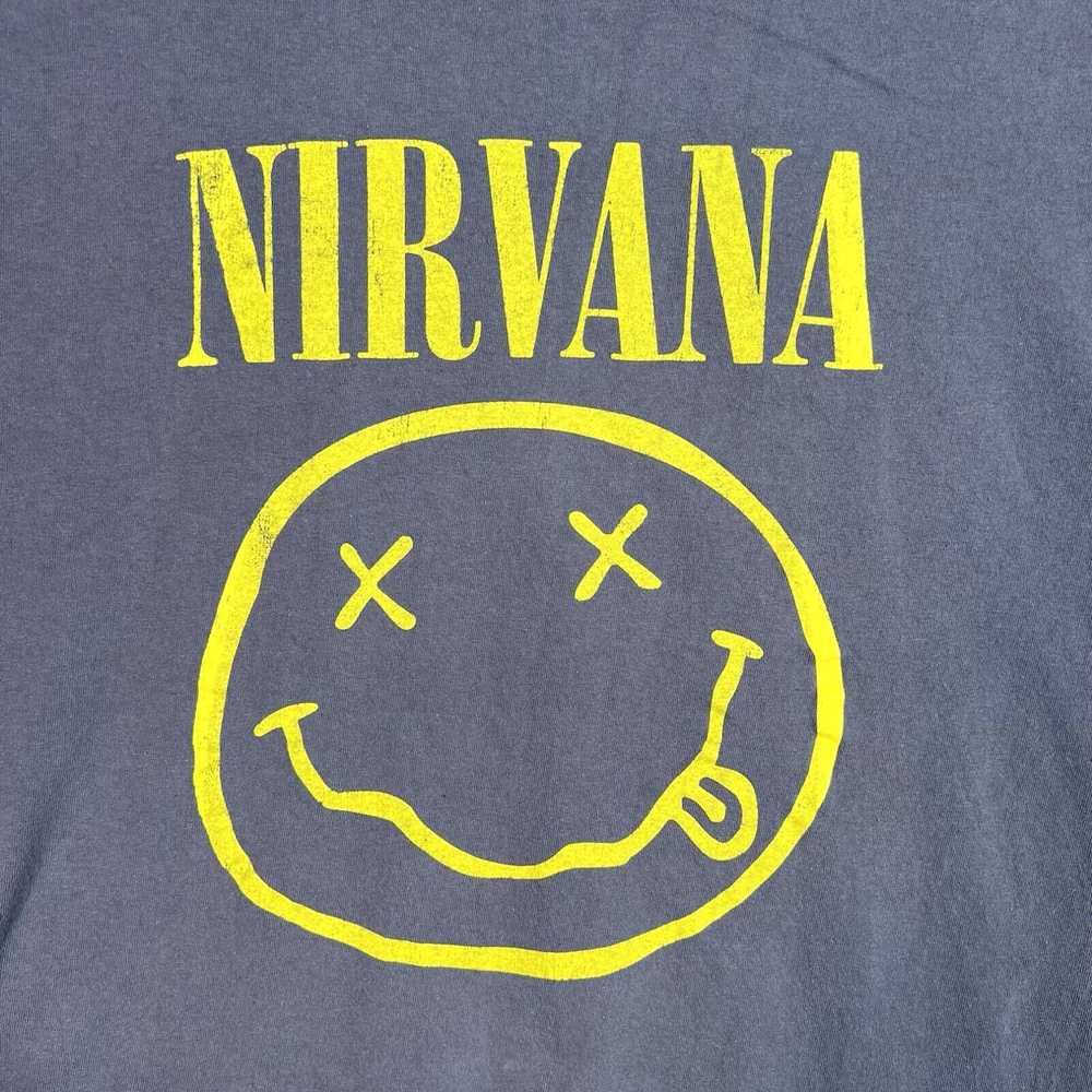 Vintage Nirvana Smiley Face Band Tour Promo T Shi… - image 4