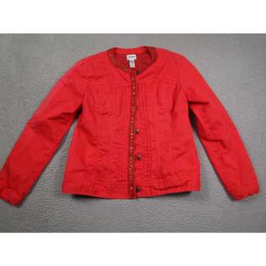 Vintage Chicos Top Womens 1 Medium Red Button Up … - image 1