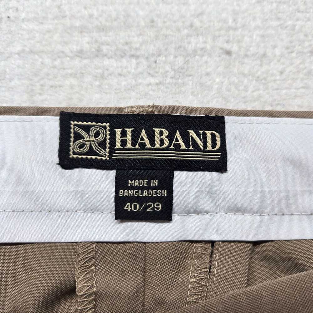 Haband Haband Solid Brown Flat Front Dress Pants … - image 2