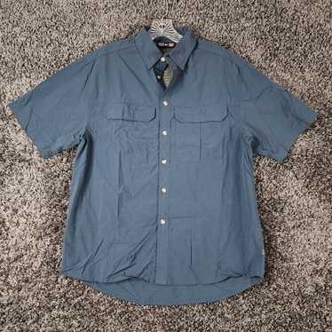 Vintage REI Mens Blue Short Sleeve Button Up Size 