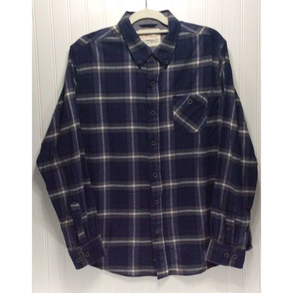 Weatherproof WEATHERPROOF Mens Blue Plaid Flannel… - image 1