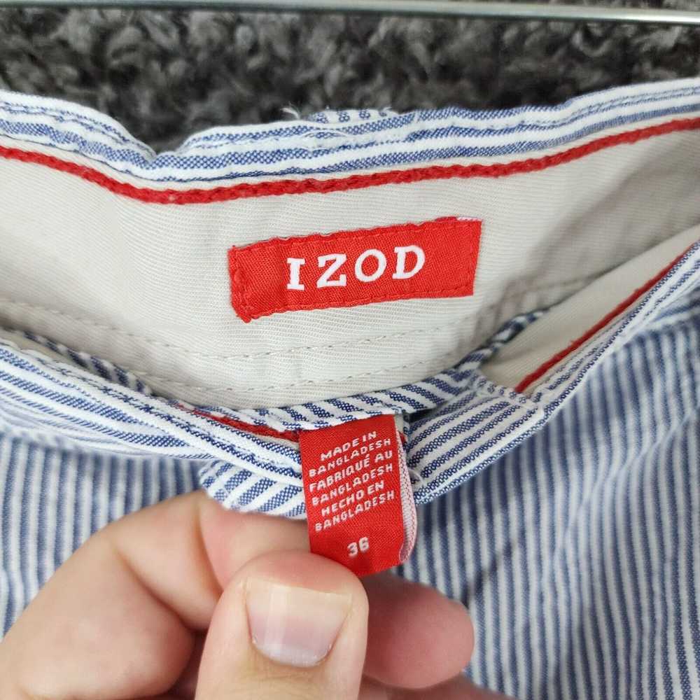 Izod IZOD Mens Blue White Striped 100% Cotton Chi… - image 2