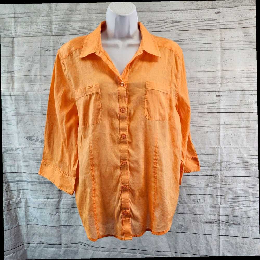 Vintage Chicos Womens Button Front Shirt Sz XL So… - image 1