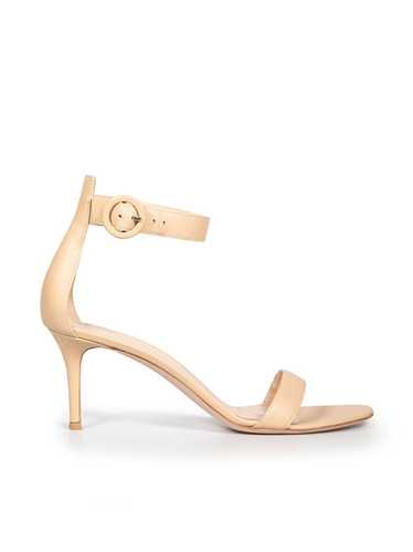 Gianvito Rossi Beige Leather Portofino 70 Sandals