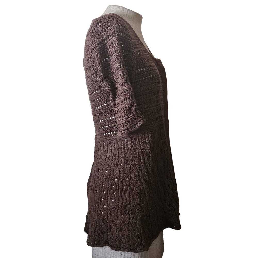 Nine West Brown Short Sleeve Cardigan Sweater Siz… - image 2