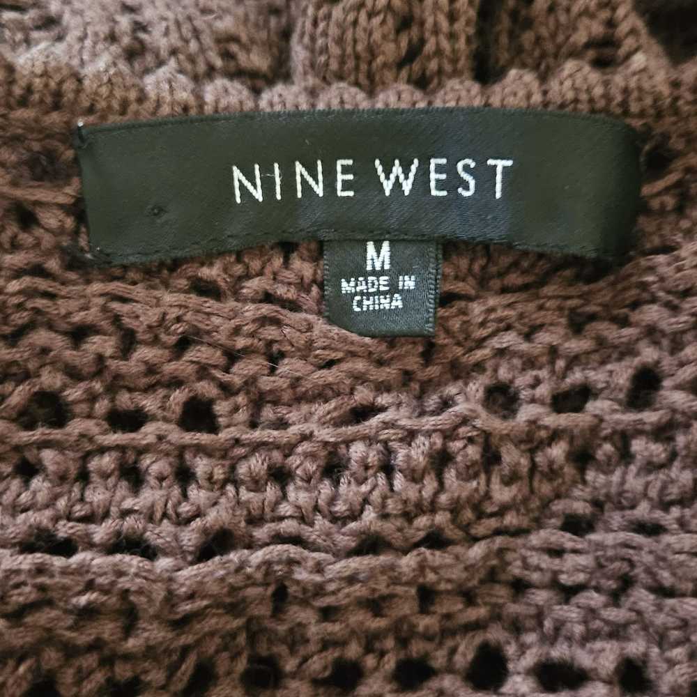 Nine West Brown Short Sleeve Cardigan Sweater Siz… - image 4