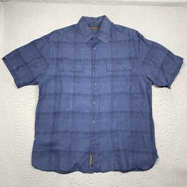 Cubavera Cubavera Linen Shirt Mens Large Blue Pla… - image 1