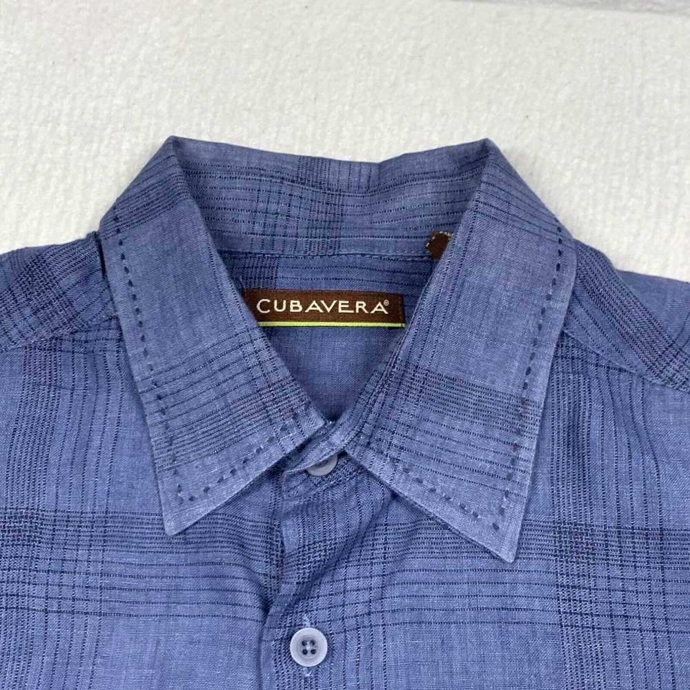 Cubavera Cubavera Linen Shirt Mens Large Blue Pla… - image 3