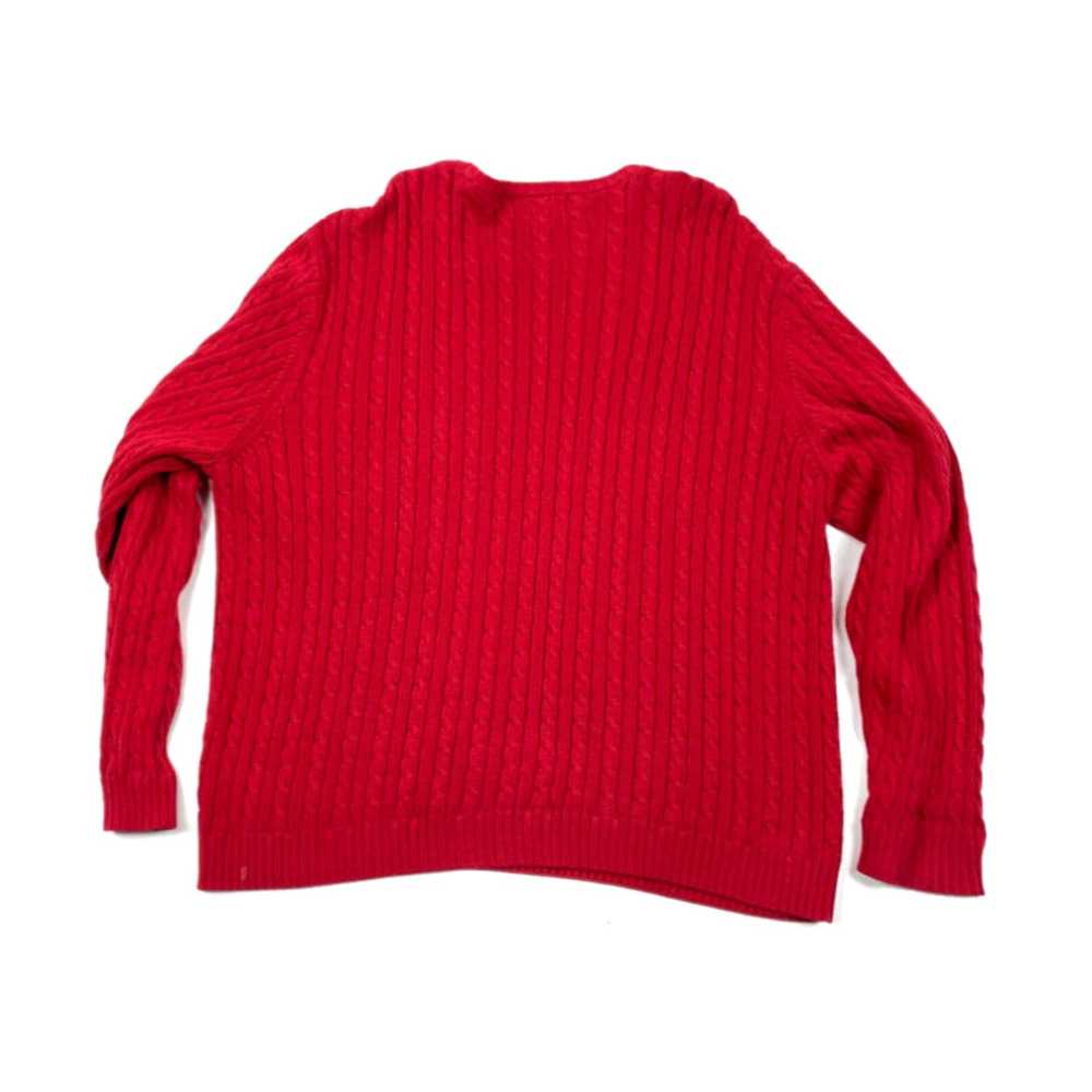 Chaps VTG 90s Red Cable Knit Pullover Sweater Adu… - image 2