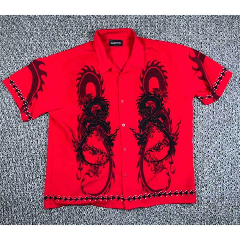 Vintage VTG Y2K Tribal Dragon Motif Shirt Adult 2… - image 1