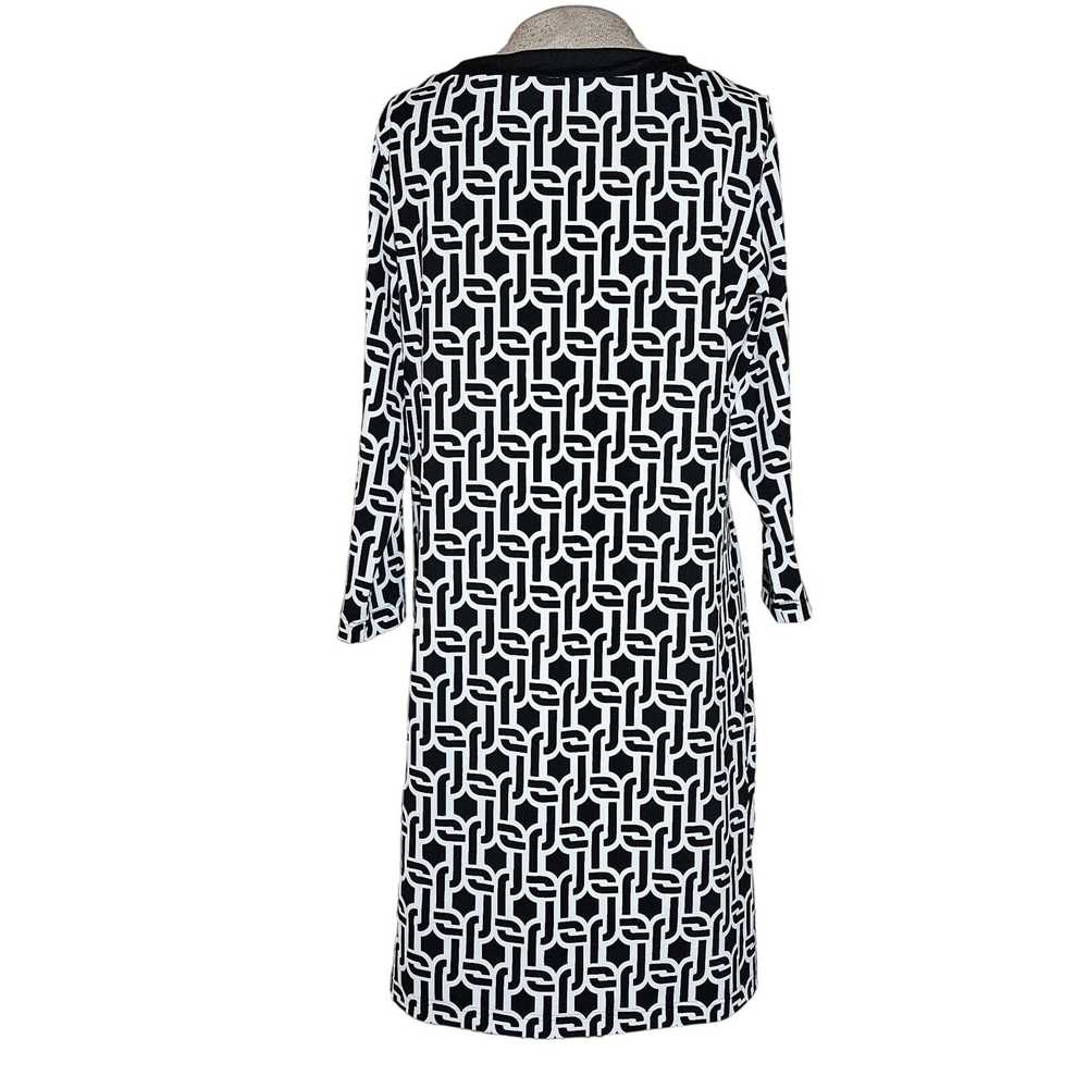 Lands End Black and White Pattern Dress Size Medi… - image 2