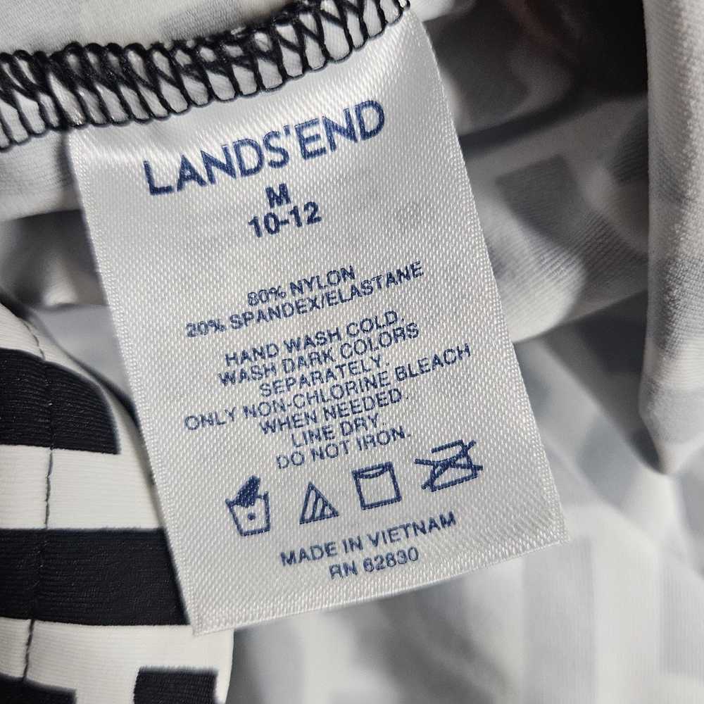 Lands End Black and White Pattern Dress Size Medi… - image 4