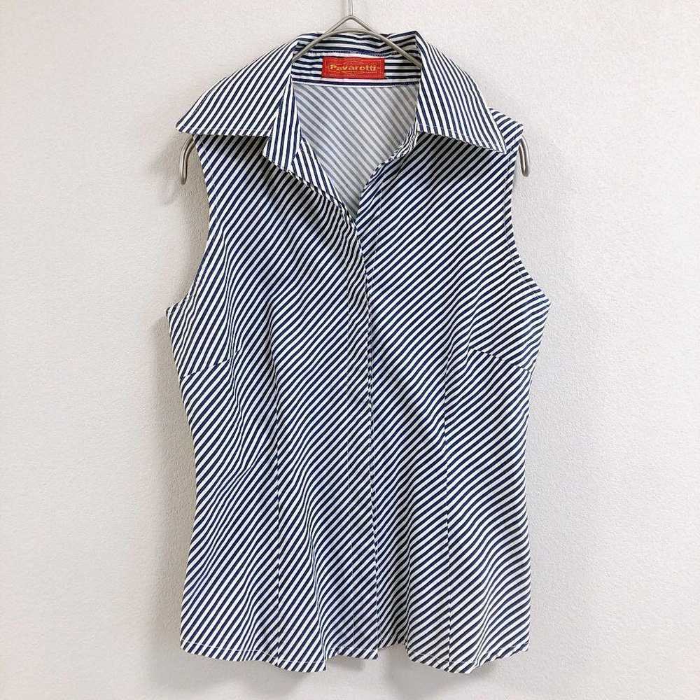 Pavarotti sleeveless shirt with collar, sleeveles… - image 2