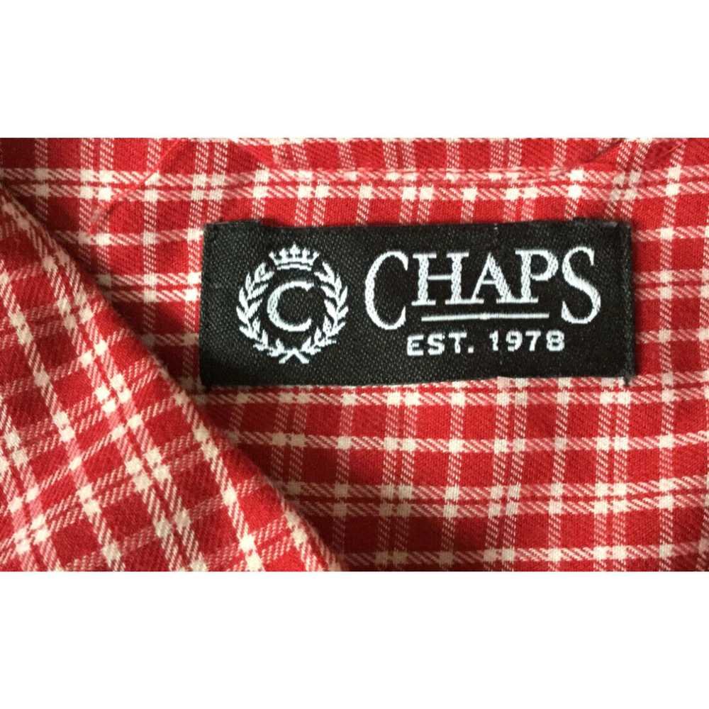 Chaps CHAPS Men’s Large Red White Check Plaid Lon… - image 3