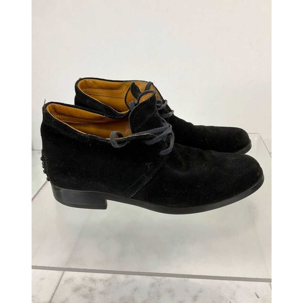 Vintage Tod's Black Suede Lace-Up Chukka Boots Si… - image 2