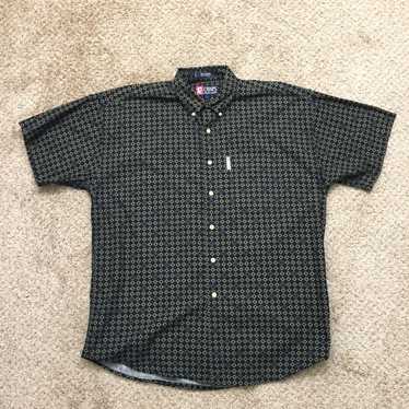 Chaps Chaps Shirt Mens Large Black Blue Geometric… - image 1