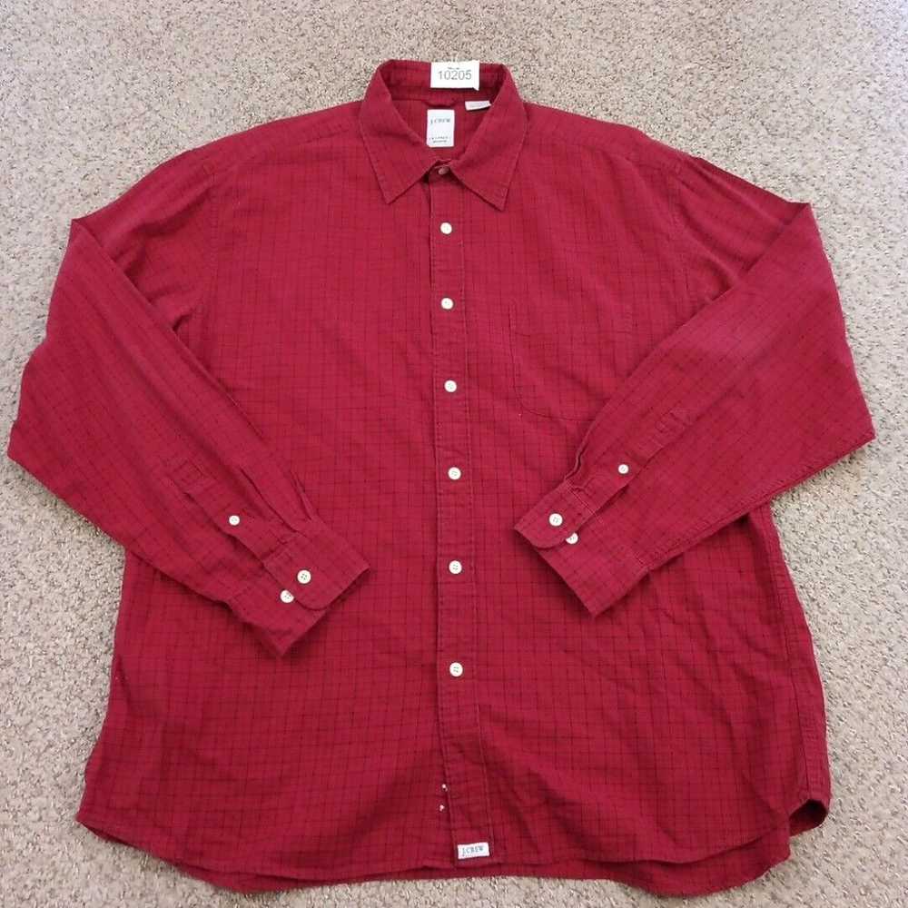 J.Crew J.Crew Shirt Mens XL Red Check Long Sleeve… - image 1