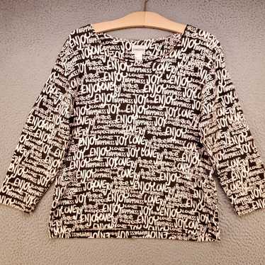 Vintage Chicos Blouse Womens 2 (Large) Top 100% C… - image 1