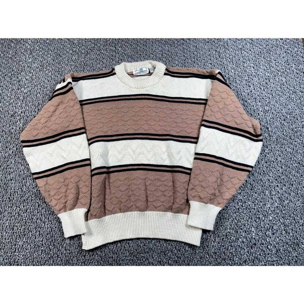 Sears VTG 80s Sears Broad Striped Sweater Adult L… - image 1