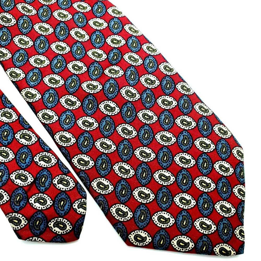 Jos. A. Bank Jos A Bank Silk Tie Red Print Geomet… - image 1