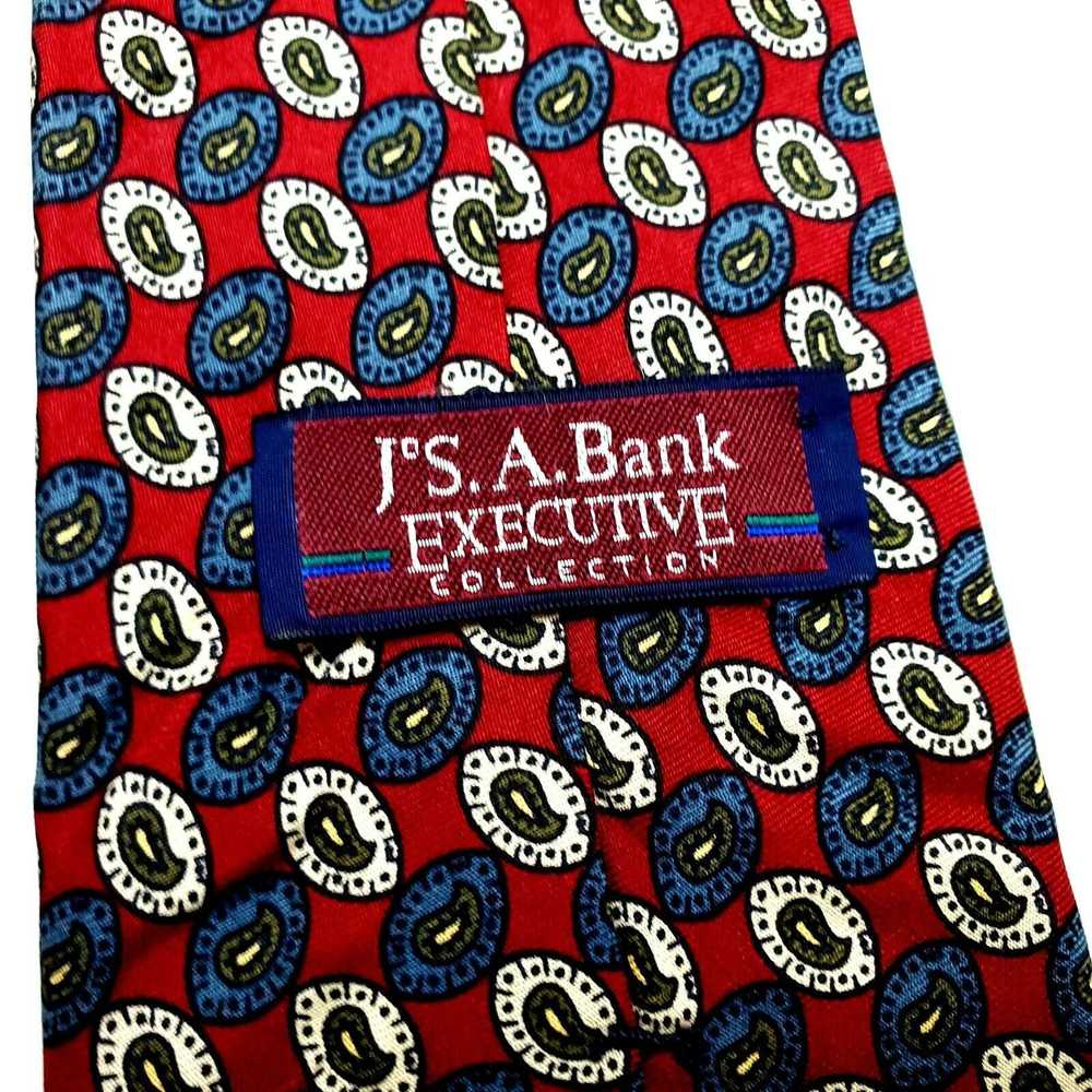 Jos. A. Bank Jos A Bank Silk Tie Red Print Geomet… - image 3