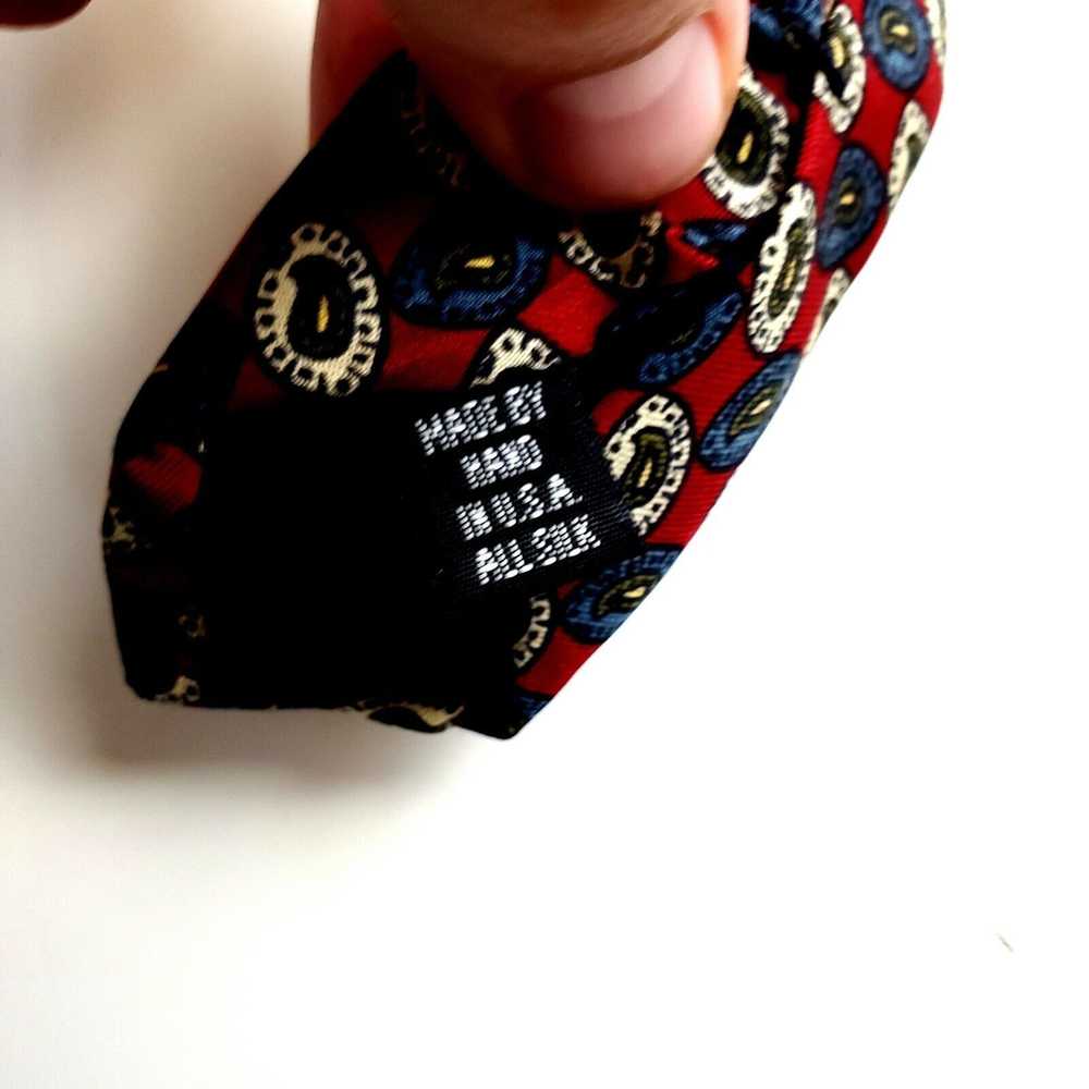 Jos. A. Bank Jos A Bank Silk Tie Red Print Geomet… - image 4