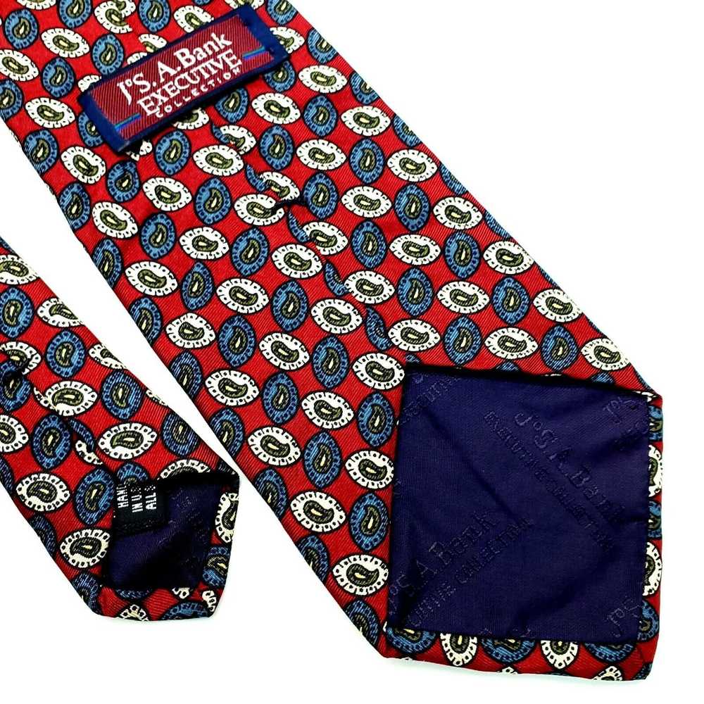 Jos. A. Bank Jos A Bank Silk Tie Red Print Geomet… - image 5