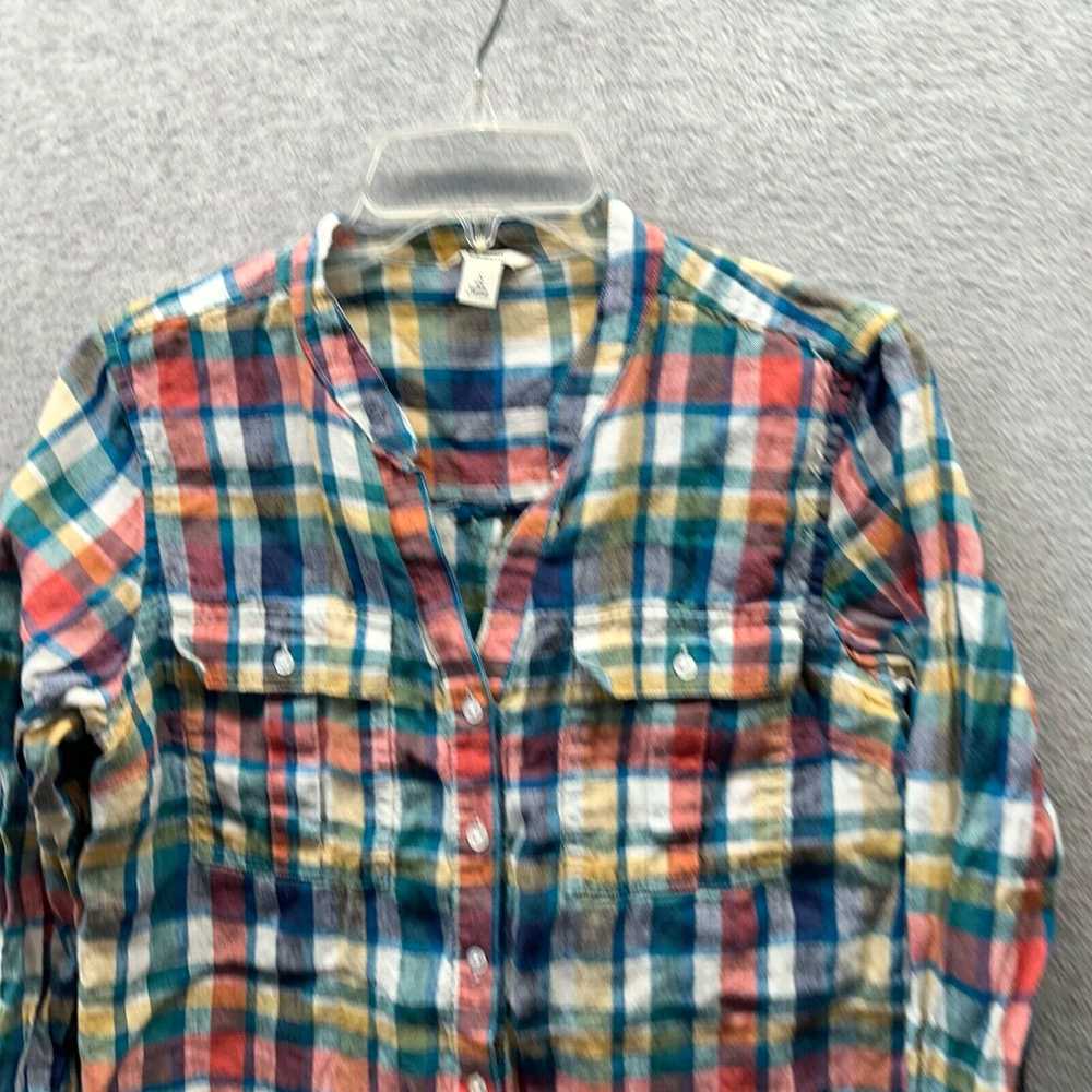 Vintage LL Bean Shirt Womens Small Blue 100% Line… - image 2