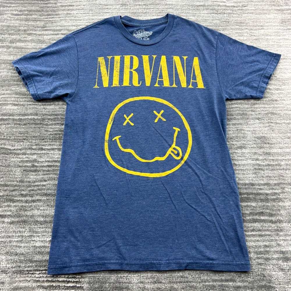 Vintage Nirvana Shirt M Womens Smiley Face Grunge… - image 1