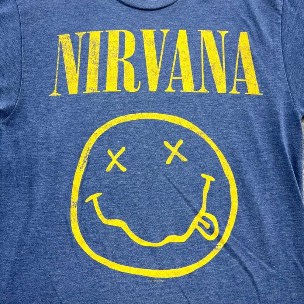 Vintage Nirvana Shirt M Womens Smiley Face Grunge… - image 2