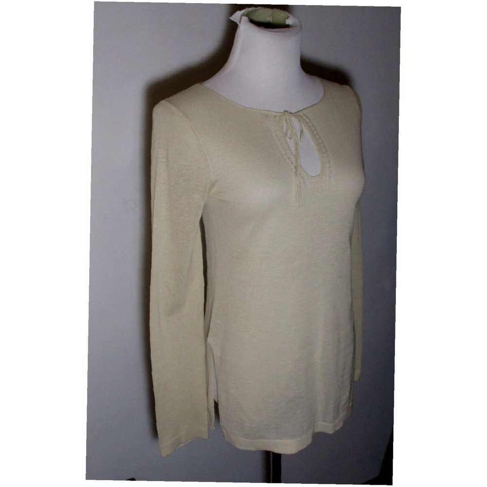 Express Women's EXPRESS Tan Rope Tie V-Neck Top S… - image 3