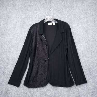 Vintage Chicos Travelers Blazer Womens 3 XL Black… - image 1