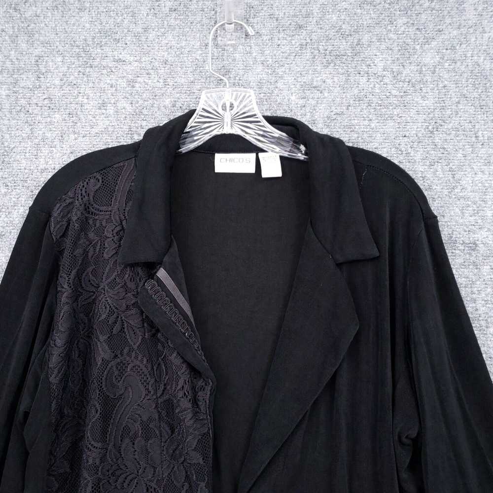 Vintage Chicos Travelers Blazer Womens 3 XL Black… - image 3