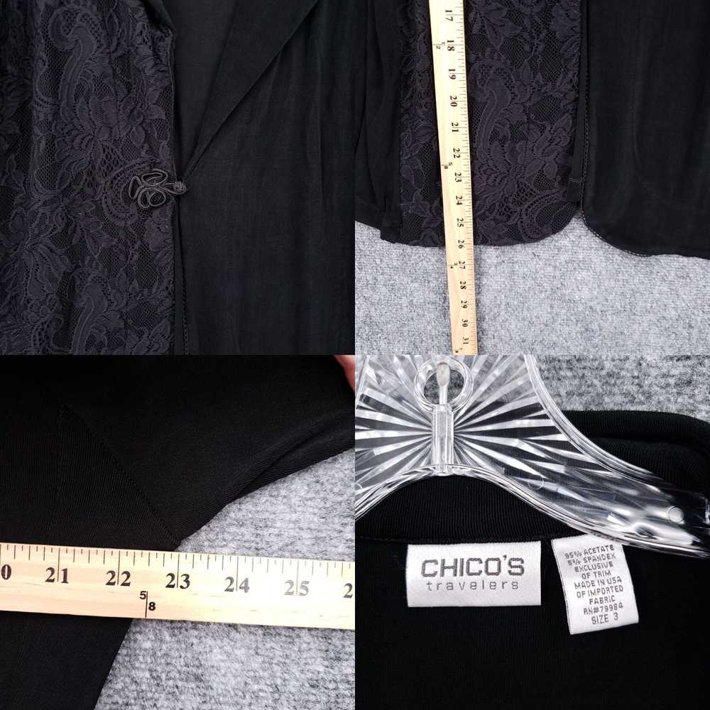 Vintage Chicos Travelers Blazer Womens 3 XL Black… - image 4