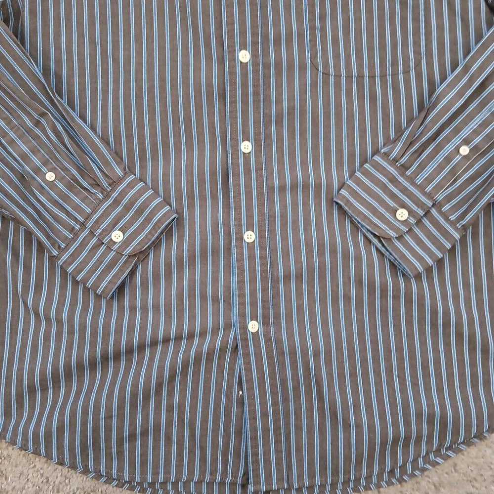 Chaps Chaps Shirt Mens Large Gray Blue Striped Lo… - image 3