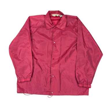 Haband VTG 90s Dark Red Nylon Coach Jacket Blank … - image 1